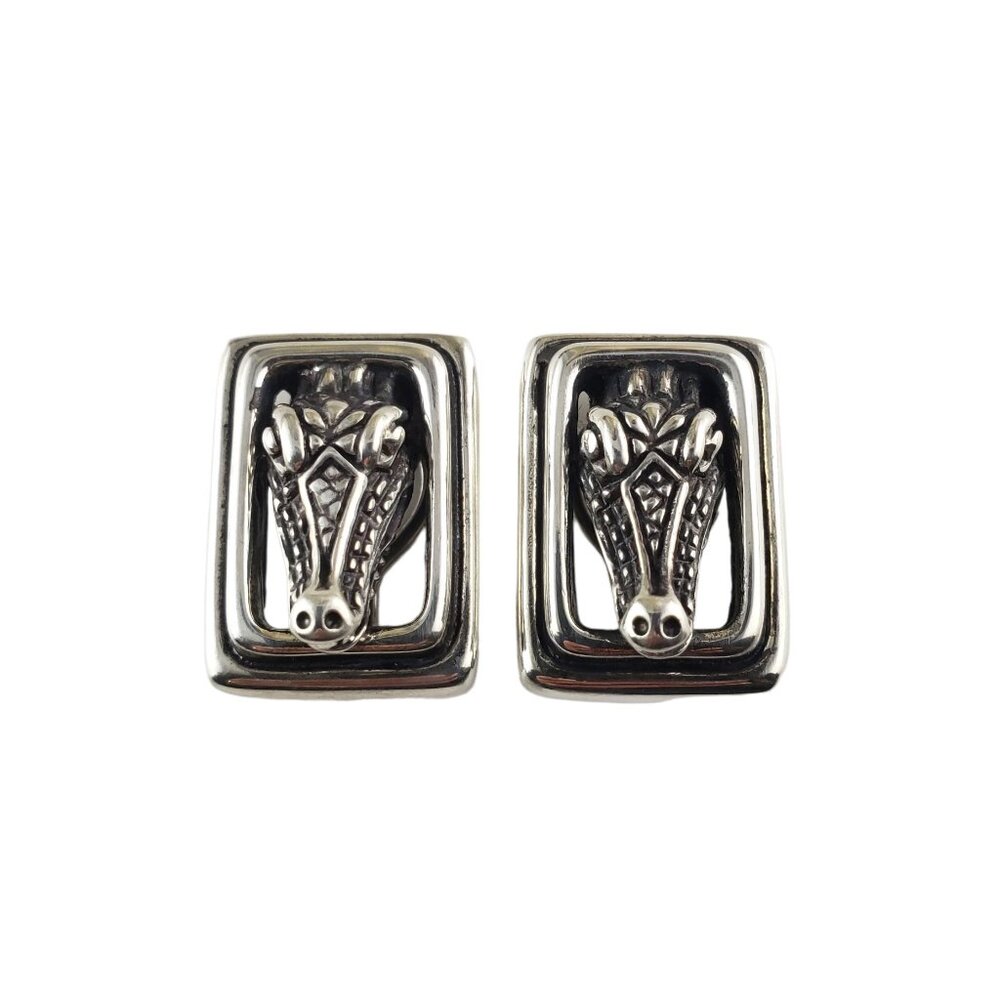 Vintage Kieselstein-Cord Sterling Silver Alligator Clip On Earrings #14597